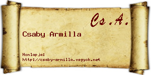 Csaby Armilla névjegykártya